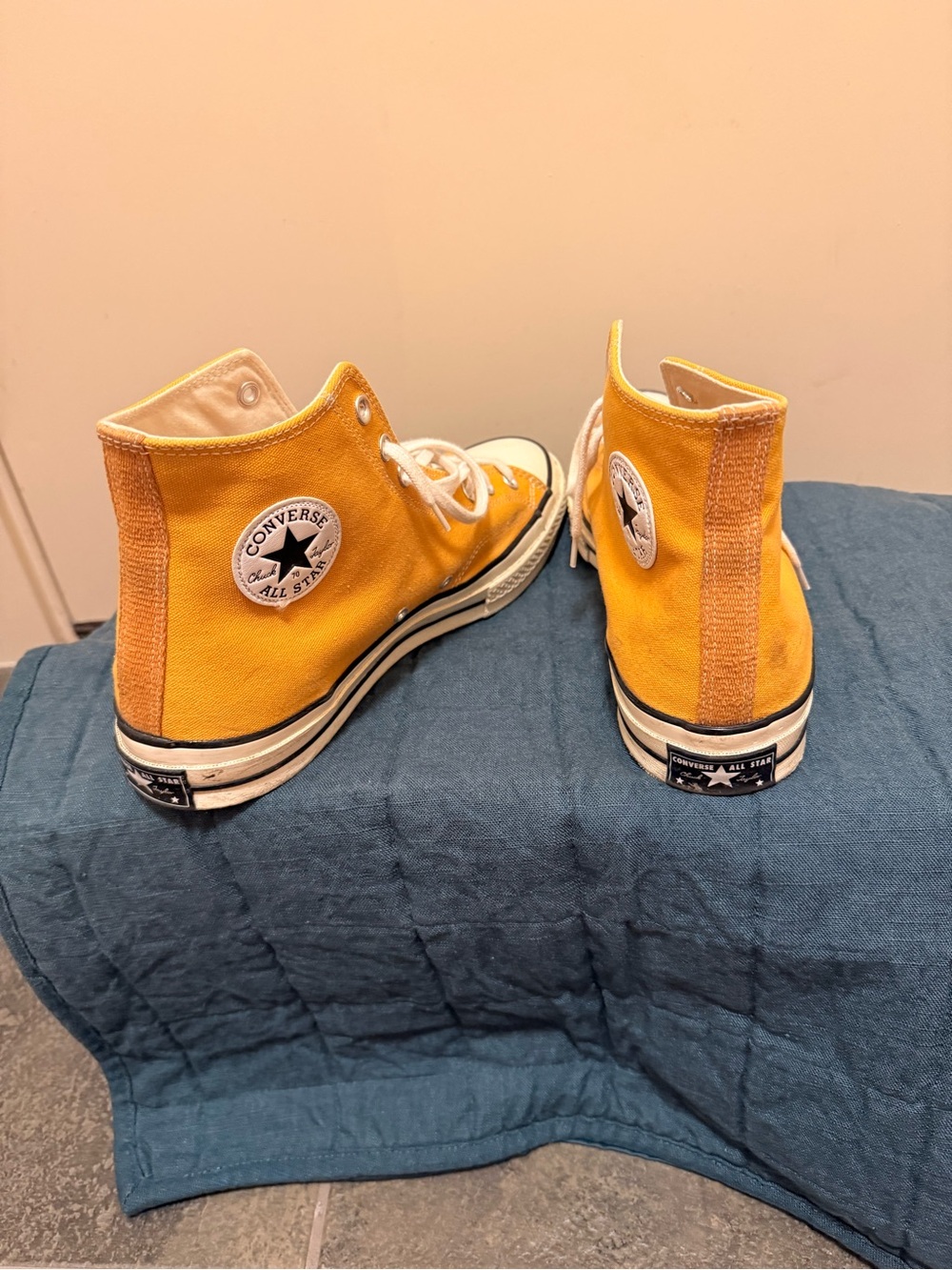 Yellow High-Top Canvas Men’s Sneakers - Picture 2 of 5